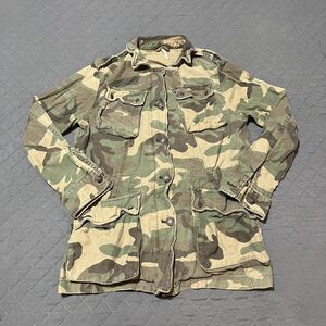 Free People Jacket Womens Small Not Your Brothers Camo Military Field Coat